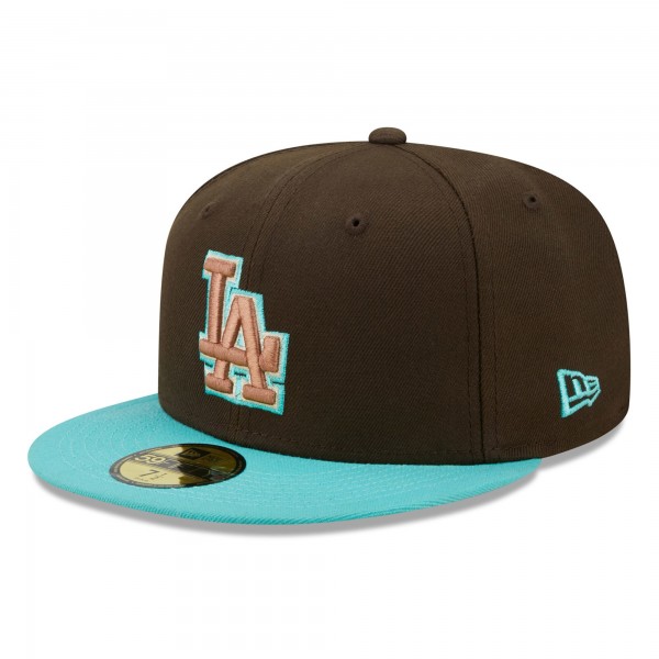 Бейсболка Los Angeles Dodgers New Era  Walnut Mint 59FIFTY - Brown/Mint