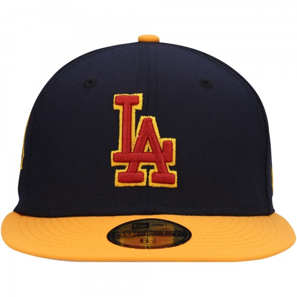 Бейсболка Los Angeles Dodgers New Era Primary Logo 59FIFTY - Navy/Gold