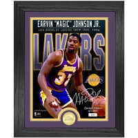 Los Angeles Lakers Magic Johnson Highland Mint 13 x 16 NBA Legends Bronze Coin Photo Mint