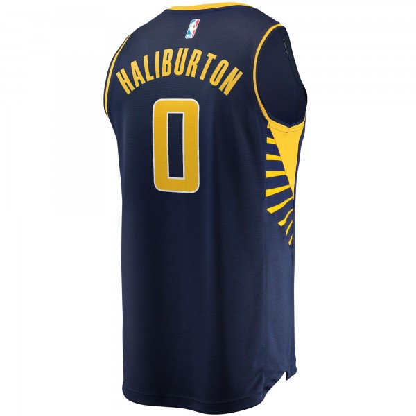 Игровая джерси Tyrese Haliburton Indiana Pacers Youth 2021/22 Fast Break Replica - Icon Edition - Navy