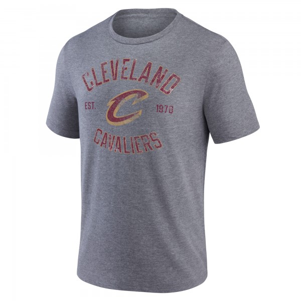Cleveland Cavaliers Heather Gray Heritage Tri-Blend T-Shirt