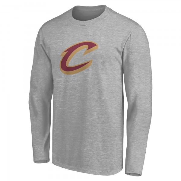 Cleveland Cavaliers Heathered Gray Primary Logo Team Long Sleeve T-Shirt