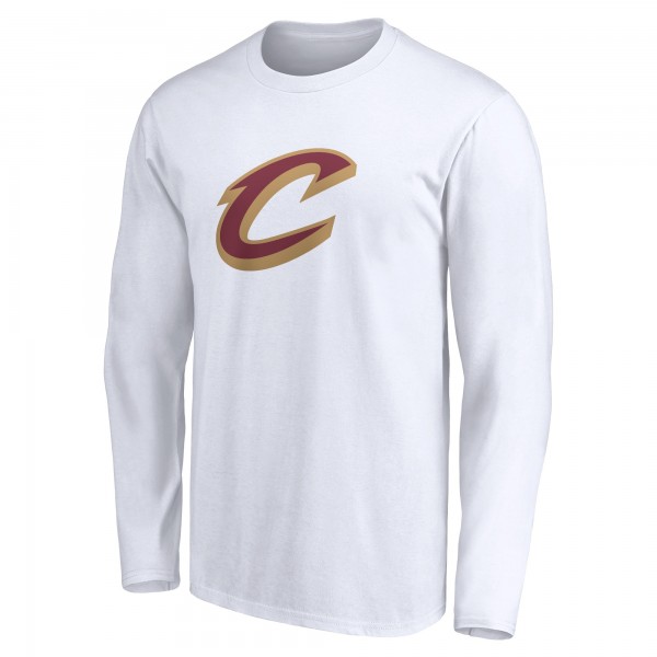 Cleveland Cavaliers White Primary Logo Team Long Sleeve T-Shirt