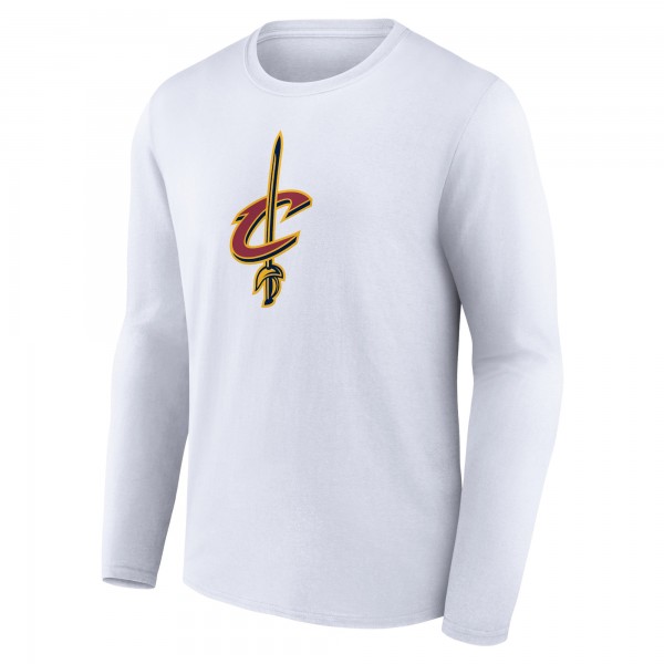 Cleveland Cavaliers White Primary Logo Team Long Sleeve T-Shirt