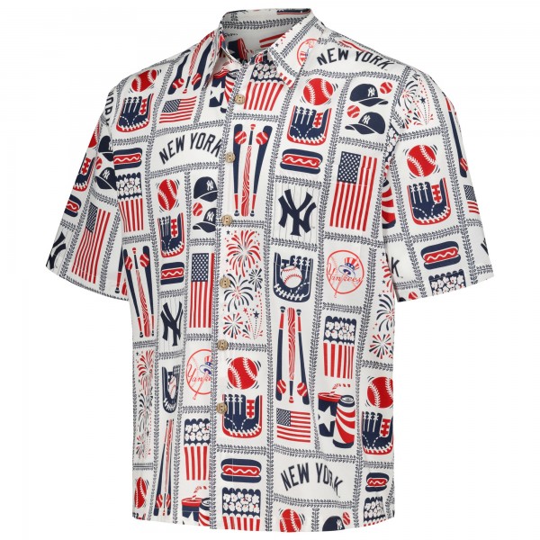 Рубашка с коротким рукавом New York Yankees Reyn Spooner White Americana