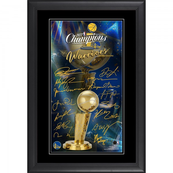 Golden State Warriors Fanatics Authentic 2022 NBA Finals Champions 10 x 18 Framed Facsimile Signature Collage