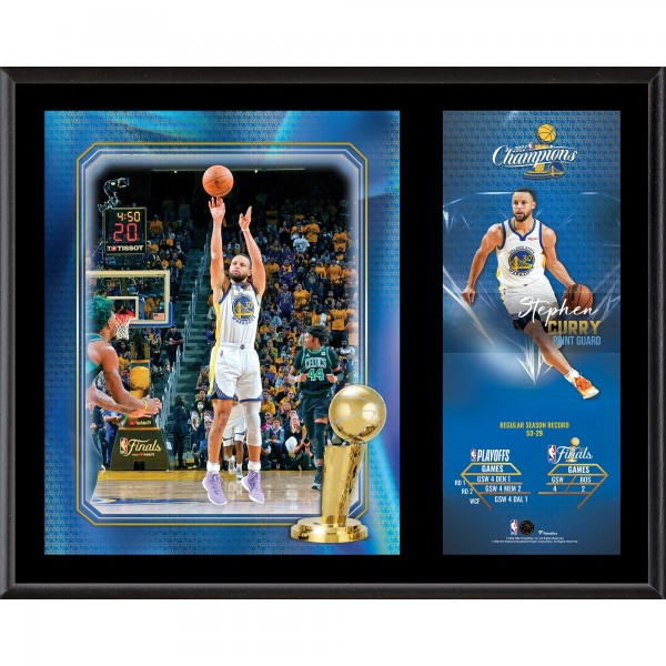 Golden State Warriors Stephen Curry Fanatics Authentic 2022 NBA Finals Champions 12 x 15 Sublimated Player Plaque