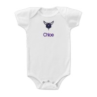 Малышам Charlotte Hornets White Stinger Personalized Bodysuit
