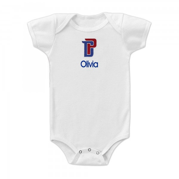 Малышам Detroit Pistons White Logo Personalized Bodysuit
