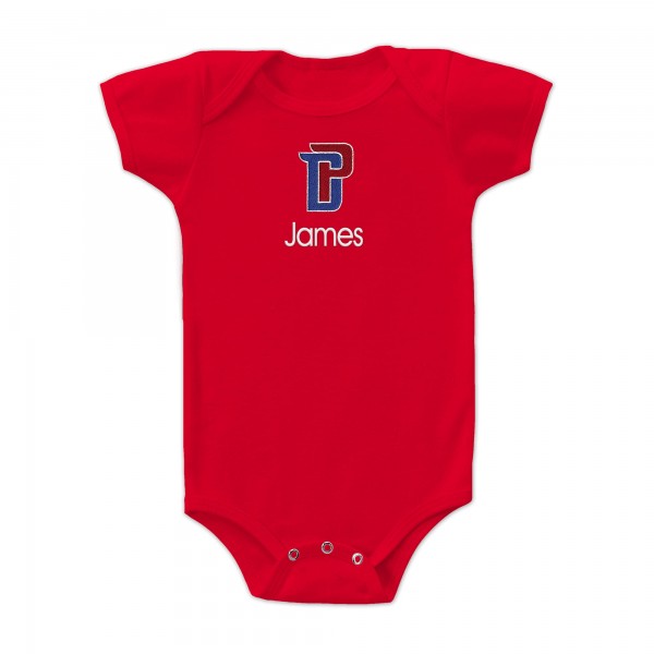 Малышам Detroit Pistons Red Logo Personalized Bodysuit