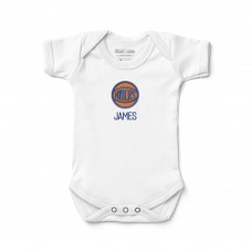 Малышам New York Knicks White Ball Logo Personalized Bodysuit