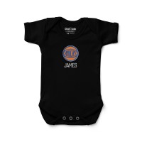 Малышам New York Knicks Black Ball Logo Personalized Bodysuit