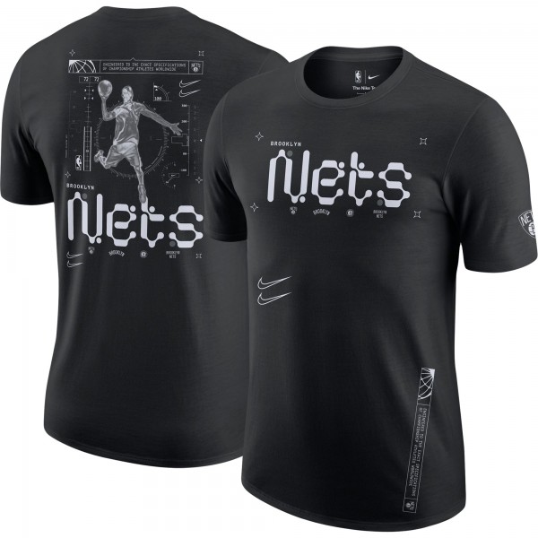 Футболка Brooklyn Nets Nike Courtside Air Traffic Control Max90 - Black