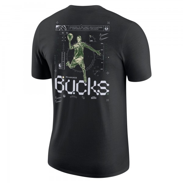 Футболка Milwaukee Bucks Nike Courtside Air Traffic Control Max90 - Black