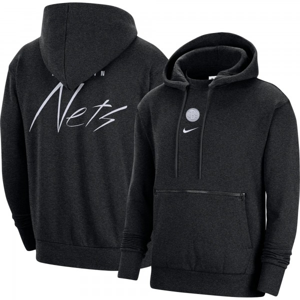 Толстовка Brooklyn Nets Nike Heather Black Courtside Versus Flight