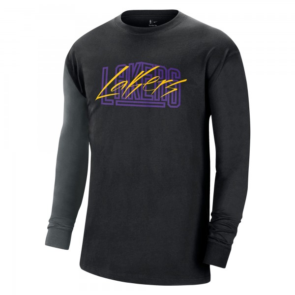 Футболка с длинным рукавом Los Angeles Lakers Nike Courtside Versus Flight MAX90 - Black