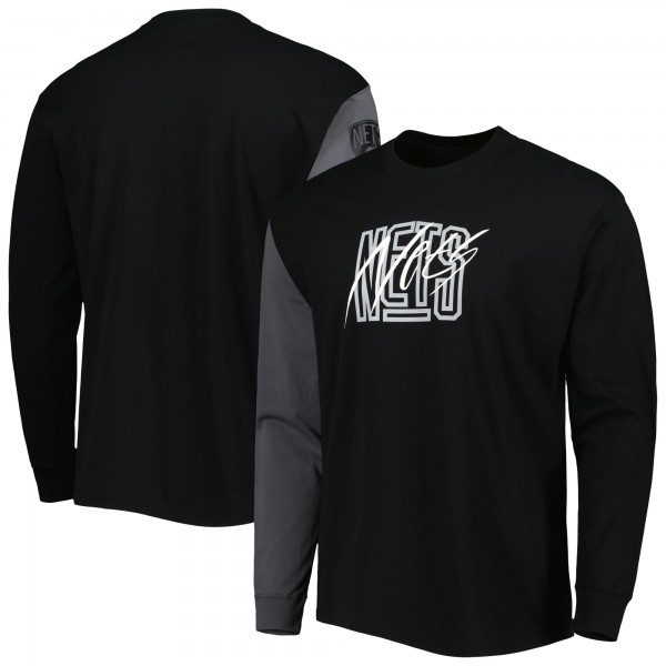 Футболка с длинным рукавом Brooklyn Nets Nike Courtside Versus Flight MAX90 - Black