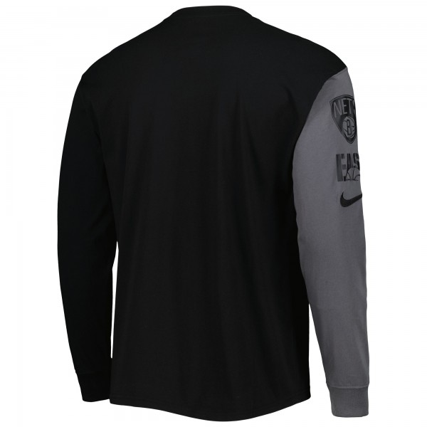 Футболка с длинным рукавом Brooklyn Nets Nike Courtside Versus Flight MAX90 - Black