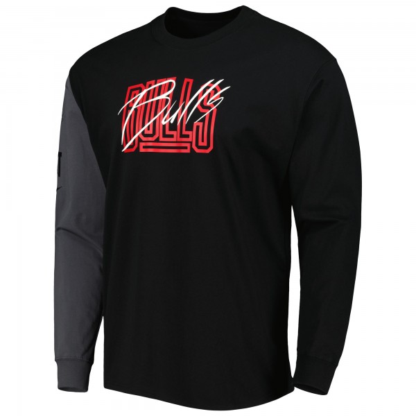 Футболка с длинным рукавом Chicago Bulls Nike Courtside Versus Flight MAX90 - Black