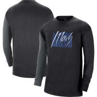 Футболка с длинным рукавом Dallas Mavericks Nike Courtside Versus Flight MAX90 - Black