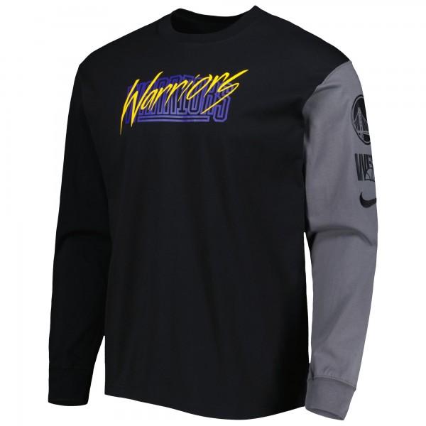 Футболка с длинным рукавом Golden State Warriors Nike Courtside Versus Flight MAX90 - Black