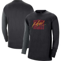 Miami Heat Nike Black Courtside Versus Flight MAX90 Long Sleeve T-Shirt