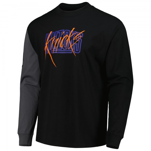 Футболка с длинным рукавом New York Knicks Nike Courtside Versus Flight MAX90 - Black