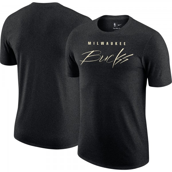 Футболка Milwaukee Bucks Nike Courtside Versus Flight Max90 - Heather Black