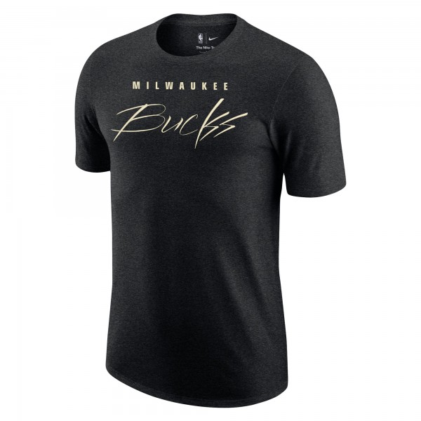 Футболка Milwaukee Bucks Nike Courtside Versus Flight Max90 - Heather Black