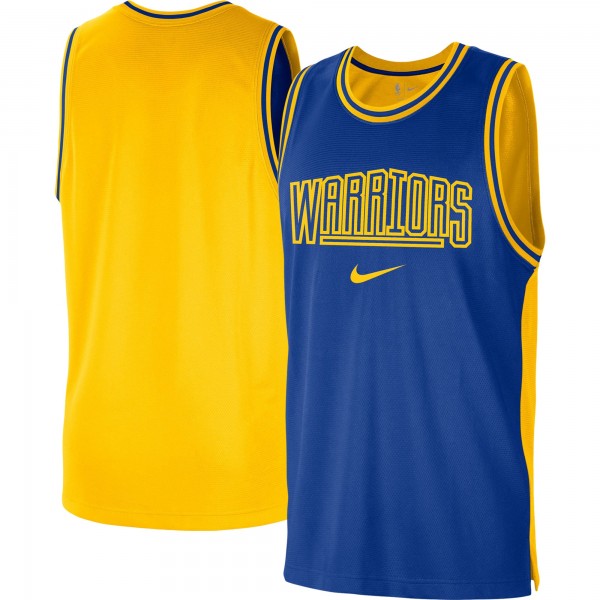 Майка Golden State Warriors Nike Courtside Versus Force Split DNA Performance Mesh - Royal/Gold
