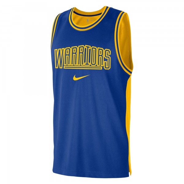 Майка Golden State Warriors Nike Courtside Versus Force Split DNA Performance Mesh - Royal/Gold