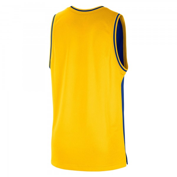 Майка Golden State Warriors Nike Courtside Versus Force Split DNA Performance Mesh - Royal/Gold