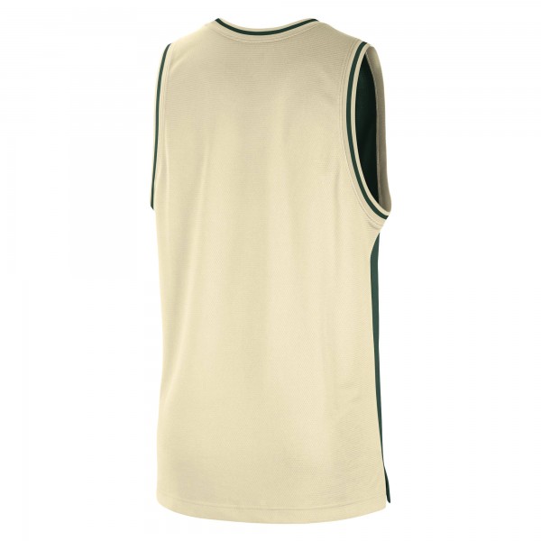 Майка Milwaukee Bucks Nike Courtside Versus Force Split DNA Performance Mesh - Hunter Green/Cream