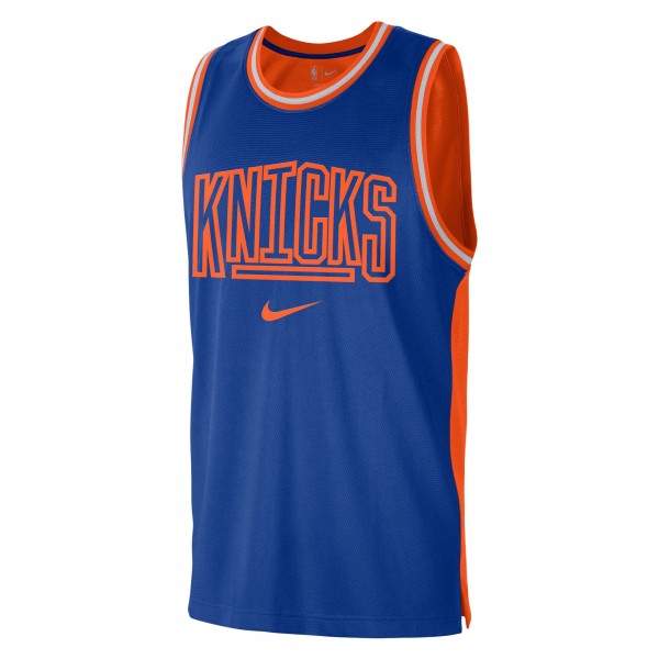 Майка New York Knicks Nike Courtside Versus Force Split DNA Performance Mesh - Blue/Orange