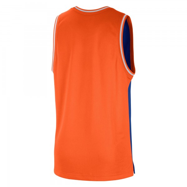 Майка New York Knicks Nike Courtside Versus Force Split DNA Performance Mesh - Blue/Orange