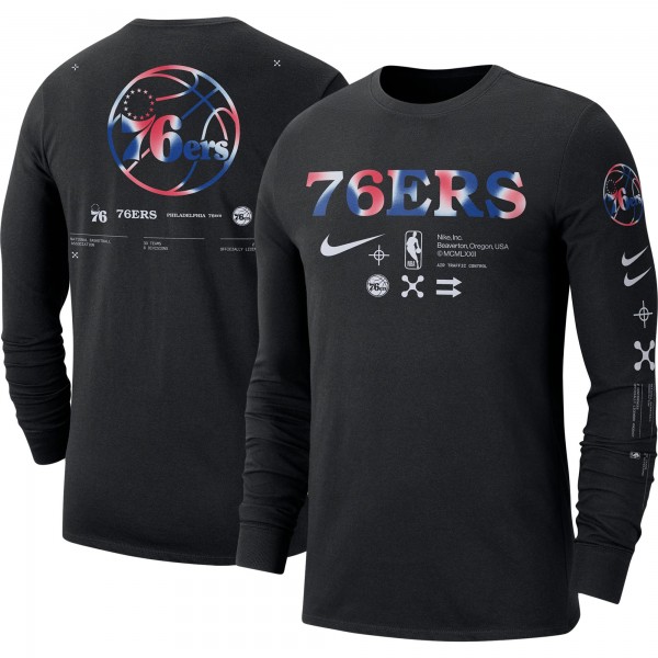 Футболка с длинным рукавом Philadelphia 76ers Nike Essential Air Traffic Control - Black