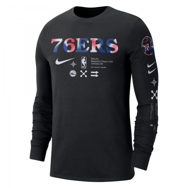 Футболка с длинным рукавом Philadelphia 76ers Nike Essential Air Traffic Control - Black