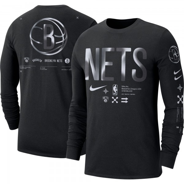 Футболка с длинным рукавом Brooklyn Nets Nike Essential Air Traffic Control - Black