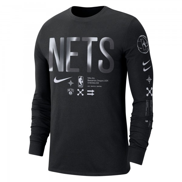 Футболка с длинным рукавом Brooklyn Nets Nike Essential Air Traffic Control - Black