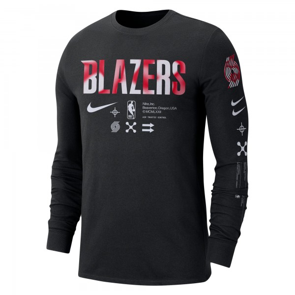 Футболка с длинным рукавом Portland Trail Blazers Nike Essential Air Traffic Control - Black