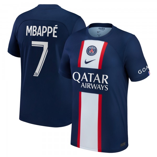 Игровая джерси Kylian Mbappé Paris Saint-Germain Nike 2022/23 Home Replica Player - Blue