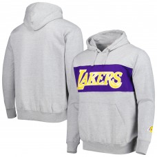 Los Angeles Lakers Wordmark French Terry Pullover Hoodie - Heather Gray
