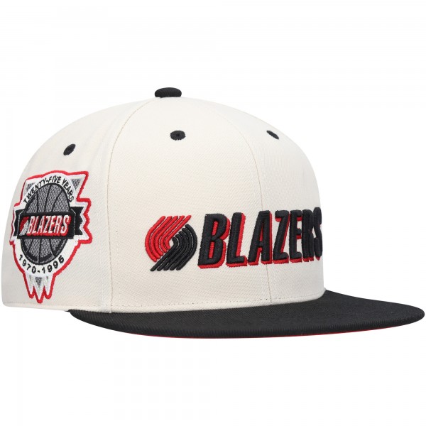 Бейсболка Portland Trail Blazers Mitchell & Ness 25 Years Hardwood Classics - Cream/Black