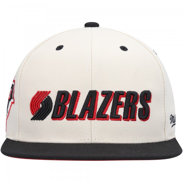 Бейсболка Portland Trail Blazers Mitchell & Ness 25 Years Hardwood Classics - Cream/Black