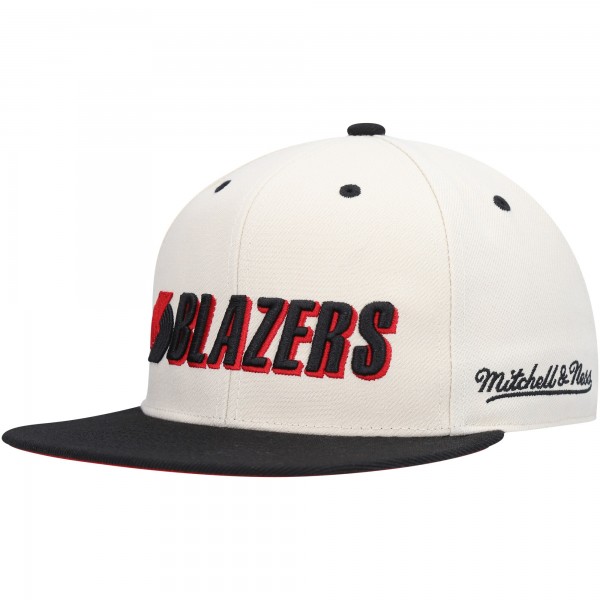 Бейсболка Portland Trail Blazers Mitchell & Ness 25 Years Hardwood Classics - Cream/Black