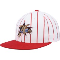Бейсболка Philadelphia 76ers Mitchell & Ness Hardwood Classics Pinstripe - White