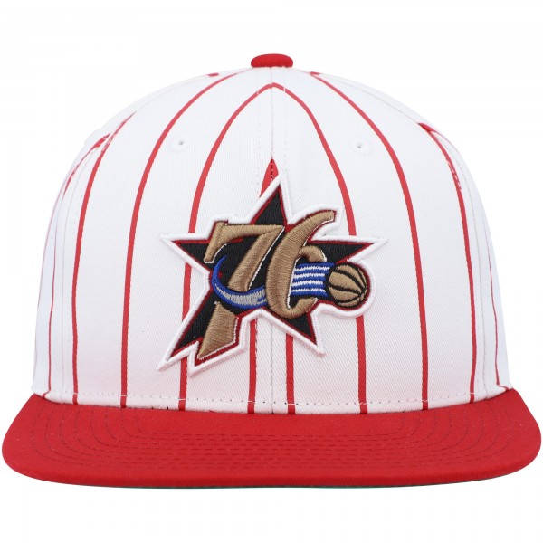 Бейсболка Philadelphia 76ers Mitchell & Ness Hardwood Classics Pinstripe - White