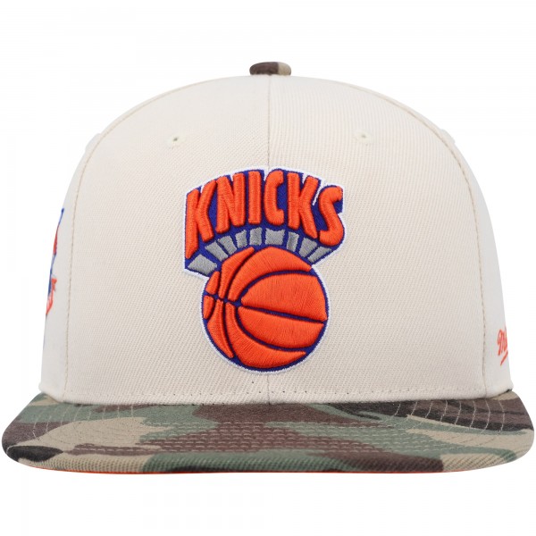 Бейсболка New York Knicks Mitchell & Ness Hardwood Classics 50th Anniversary Off White Camo - Cream/Camo