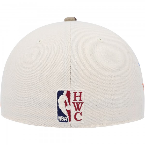Бейсболка New York Knicks Mitchell & Ness Hardwood Classics 50th Anniversary Off White Camo - Cream/Camo