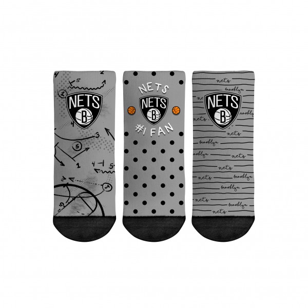 Toddler Brooklyn Nets Rock Em Socks #1 Fan 3-Pack Crew Socks Set